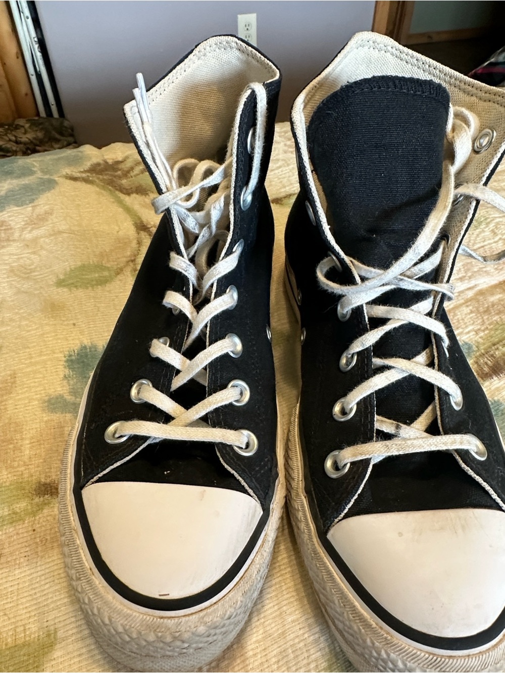 Converse Black and White Platform High-Top Sneakers